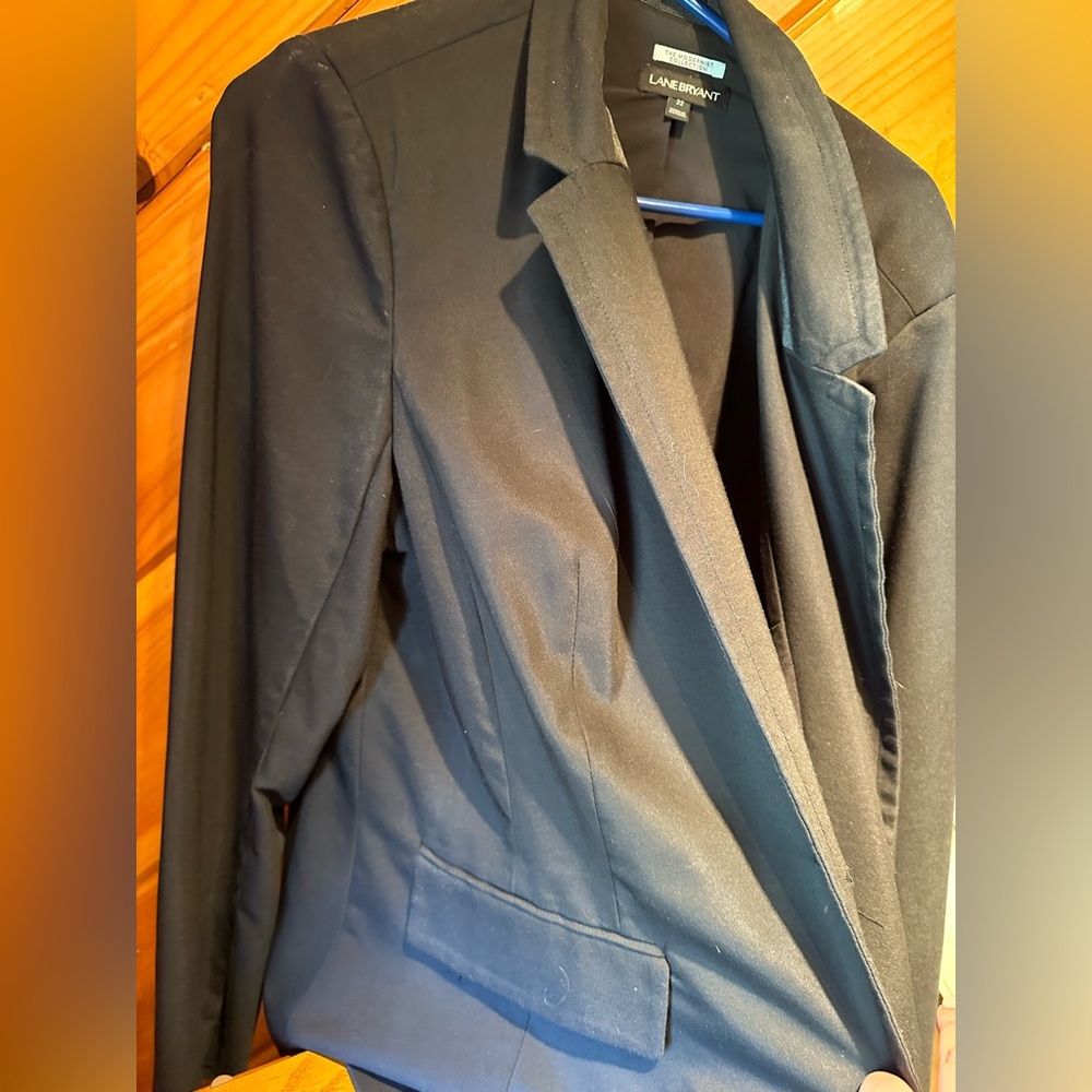 Lane Bryant Black Cotton Blazer Size 22